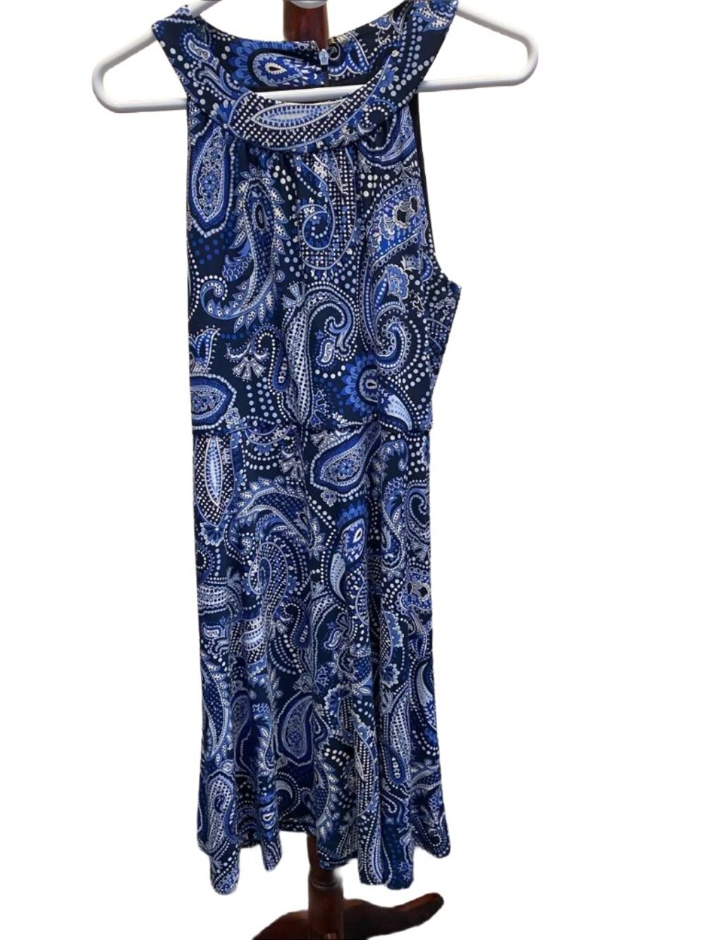 Tommy Hilfiger Blue & White Paisley Midi Dress Size 6